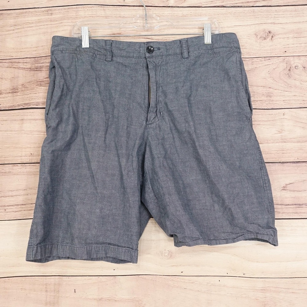 Banana Republic Shorts Mens 36 Gray Chino Cotton Flat Front 10 Inseam Casual